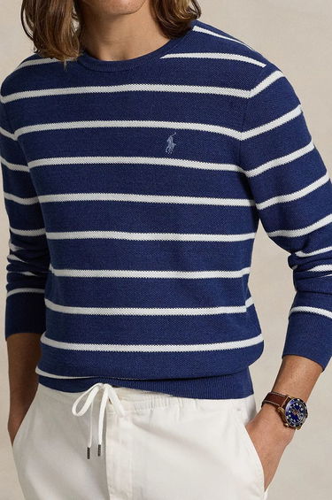 Пуловер Polo by Ralph Lauren Striped Cotton Blend Sweater Синьо | 710955764, 3