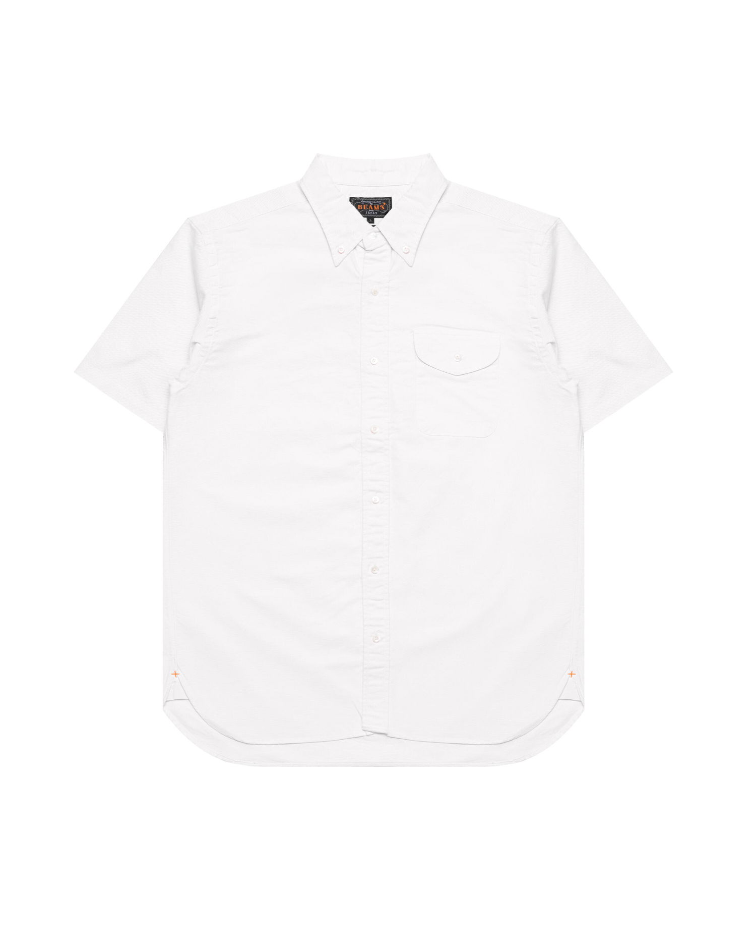 Риза BEAMS Beams Plus Button-Down Short Sleeve Oxford Shirt Бяло | 38010032139-01, 0