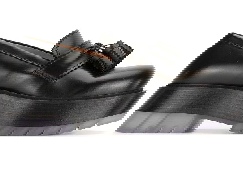 Кецове и обувки Bottega Veneta The Stilt Tasselled Platform Loafers Черно | 632509VBS301000, 0