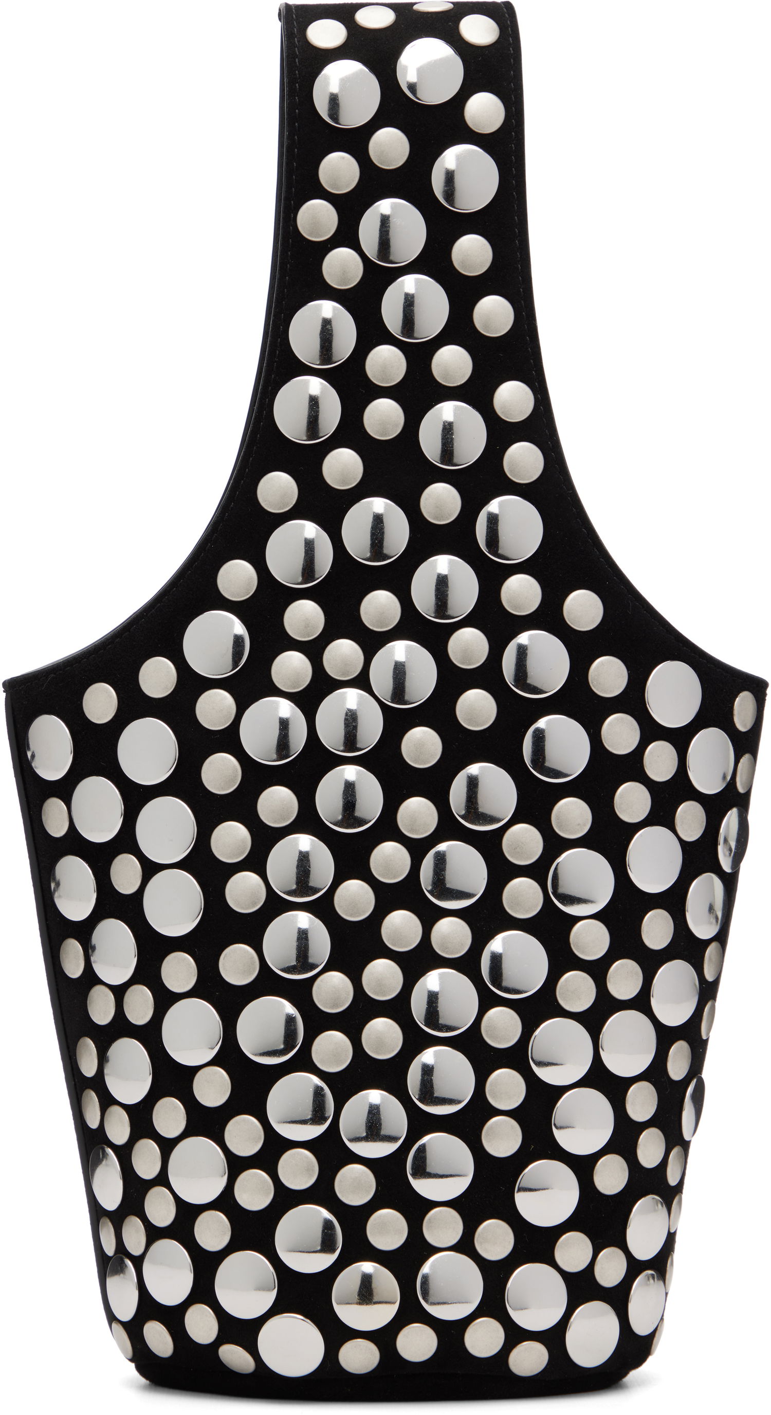 Голяма пазарска чанта Khaite KHAITE Livia Studded Suede Tote Черно | H2031-849, 0