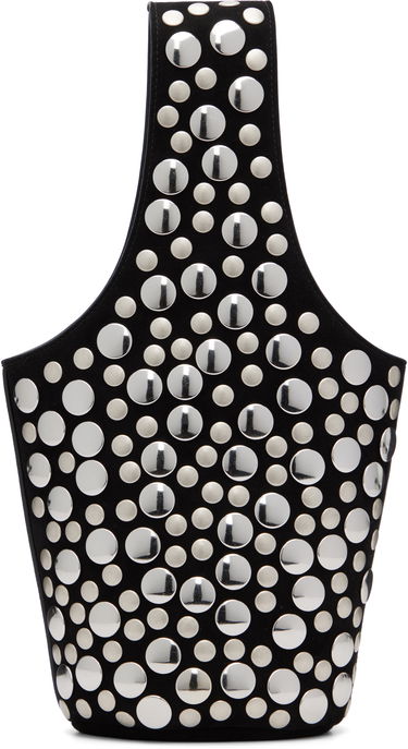 Голяма пазарска чанта Khaite KHAITE Livia Studded Suede Tote Черно | H2031-849, 0