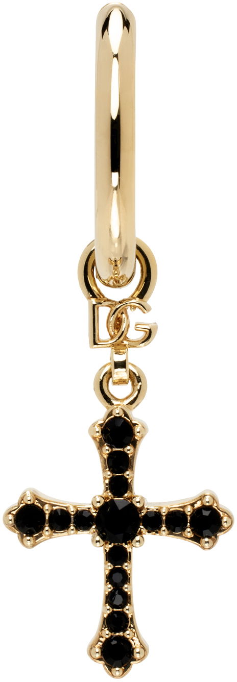 Обеци Dolce & Gabbana Studded Cross Single Hoop Earring Металик | WEQ1D3W1111, 0