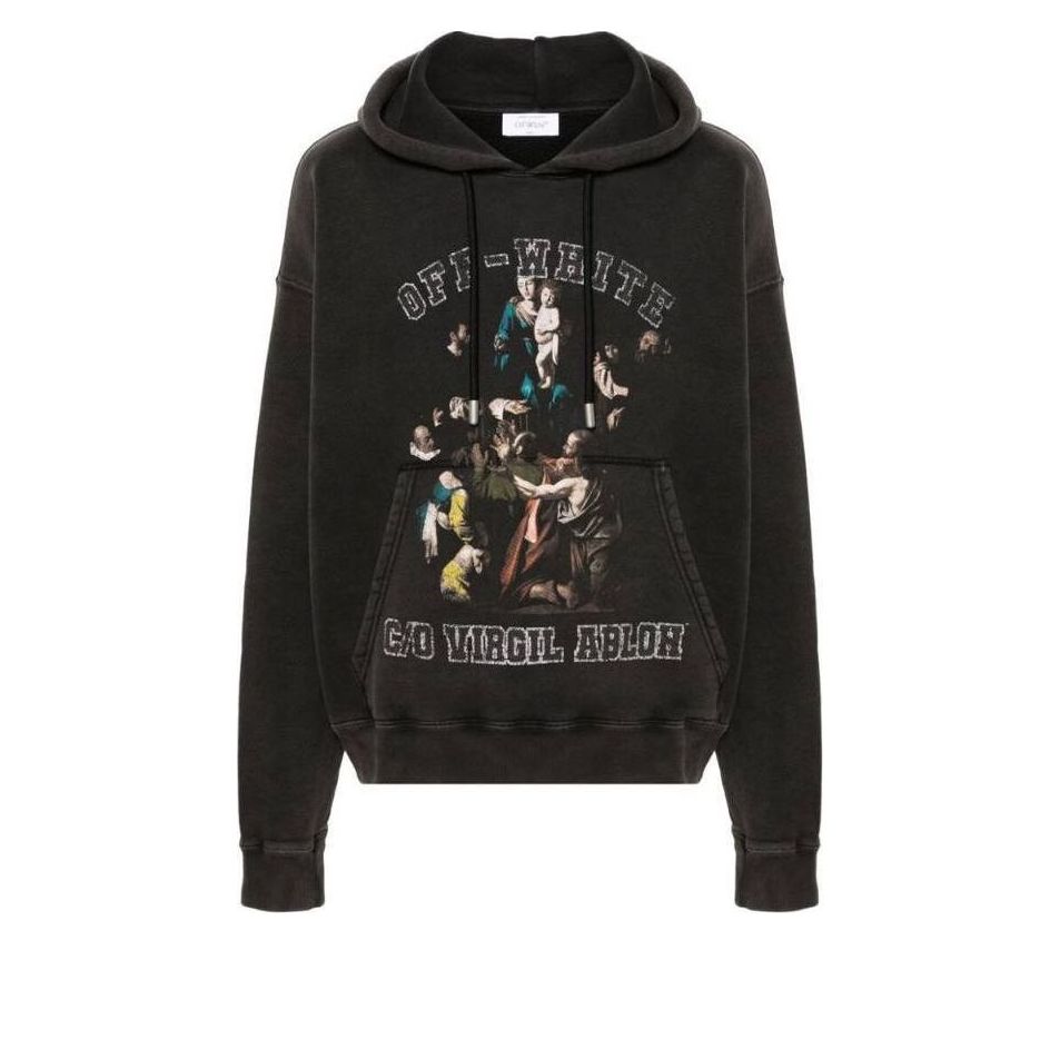 Суитчър Off-White Mary Skate Graphic Print Hoodie Черно | OMBB085S24FLE0091001, 0