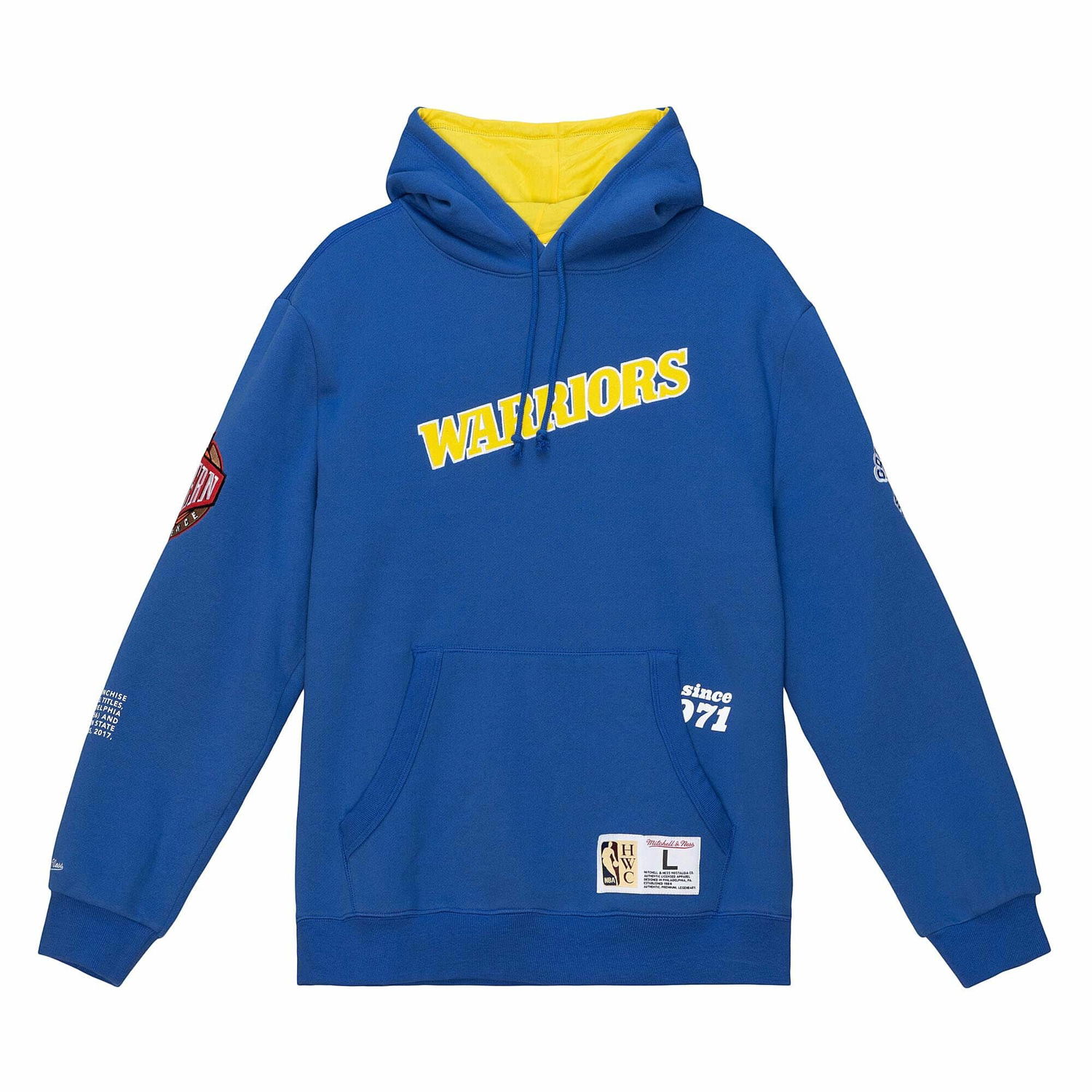 Суитчър Mitchell & Ness NBA Golden State Warriors Team Origins Fleece Hoodie Тъмно синьо | FPHD4849-GSWYYPPPROYA, 1