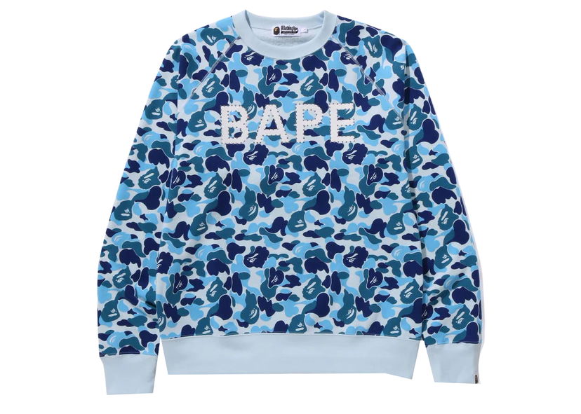 Суитчър BAPE BAPE ABC Camo Crystal Stone Crewneck Blue Синьо | 1J80-113-008