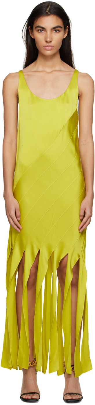 Pокля Stella McCartney Stella McCartney Women's Fringed Maxi Dress Зелено | 6A01473AU309, 0