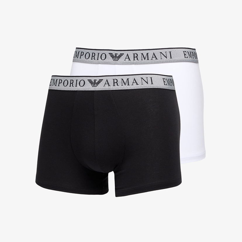 Боксерки Emporio Armani EA7 Men's Knit Trunk 2-Pack Nero/ Bianco M Черно | 111769 4F720 10320