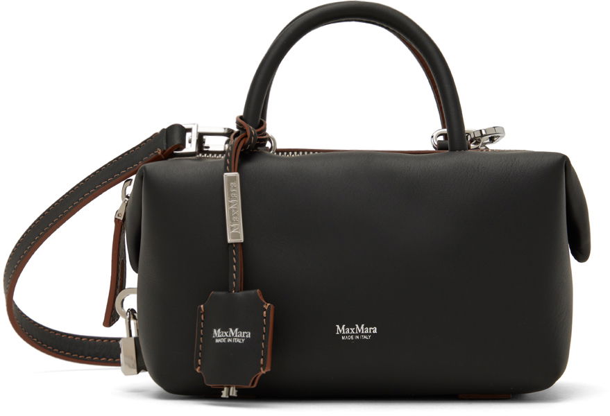 Дамска чанта Max Mara Small Leather Holdall Bag Черно | 2424516081600, 0