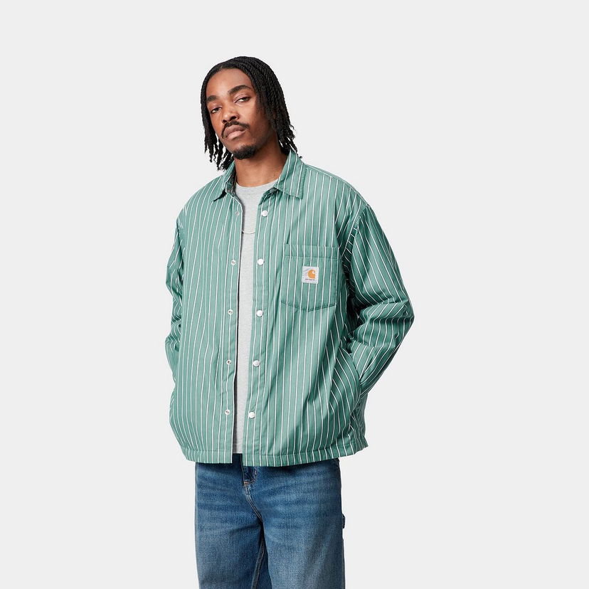 Риза Carhartt WIP Carhartt WIP Grimsby Striped Shirt Jacket Зелено | I035156_6
