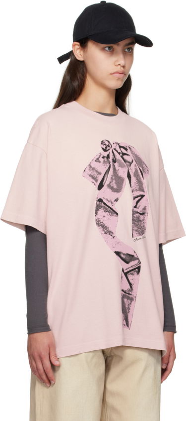 Тениска Acne Studios Acne Studios Bow Print T-Shirt Розово | AL0501-, 1