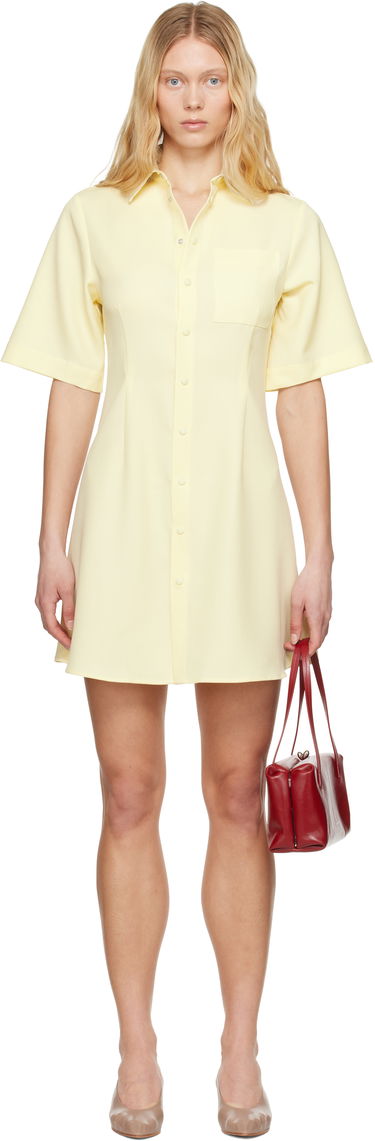 Pокля AMI AMI Paris Wool Short Sleeve Shirt Dress Жълто | FDR162.WV0068, 0