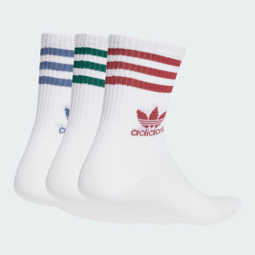 Чорапи adidas Performance Mid Cut Crew Socks (3 Pairs) Бяло | JI9471