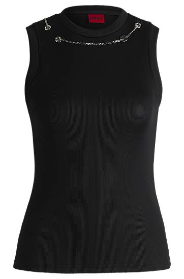 Потник BOSS Slim-Fit Tank Top with Detachable Chain Черно | 50534050, 0
