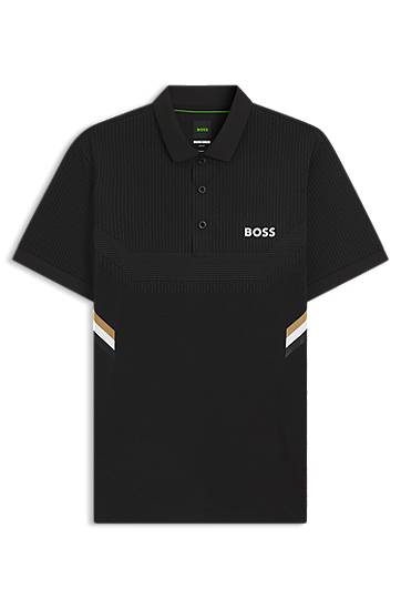 Поло тениска BOSS Slim-Fit Moisture-Managing Polo Shirt Черно | 50543349, 0