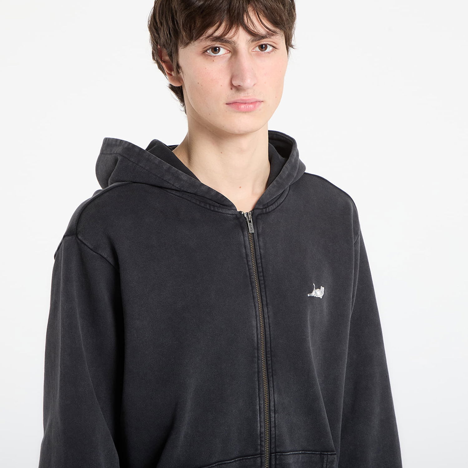 Суитчър RIPNDIP Castanza Vintage Wash Zip Up Hoodie Сиво | RNDBASIC260, 1