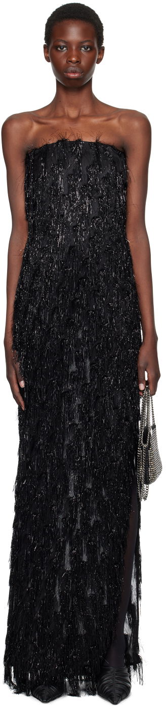 Pокля Stella McCartney Stella McCartney Tinsel Bustier Maxi Dress Черно | 6A04513EJ356, 0