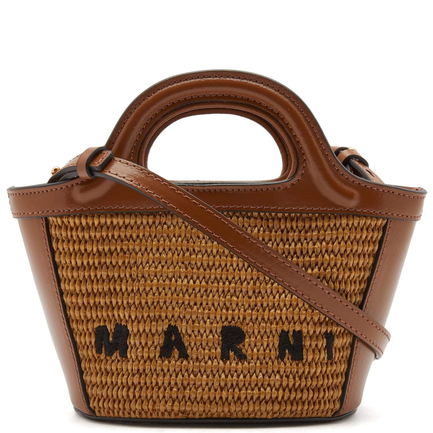 Дамска чанта Marni Micro Tropicalia Logo Bag "Raw Sienna" Кафяво | BMMP0067Q0-00M50, 0