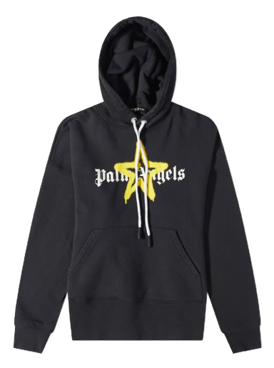 Суитчър Palm Angels Star Sprayed Logo Popover Hoody Черно | PMBB058C99FLE0071018