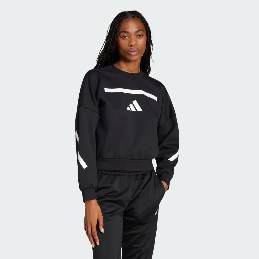 Суитчър adidas Performance Z.N.E. Sportswear Crewneck Sweatshirt Черно | JJ4775, 0
