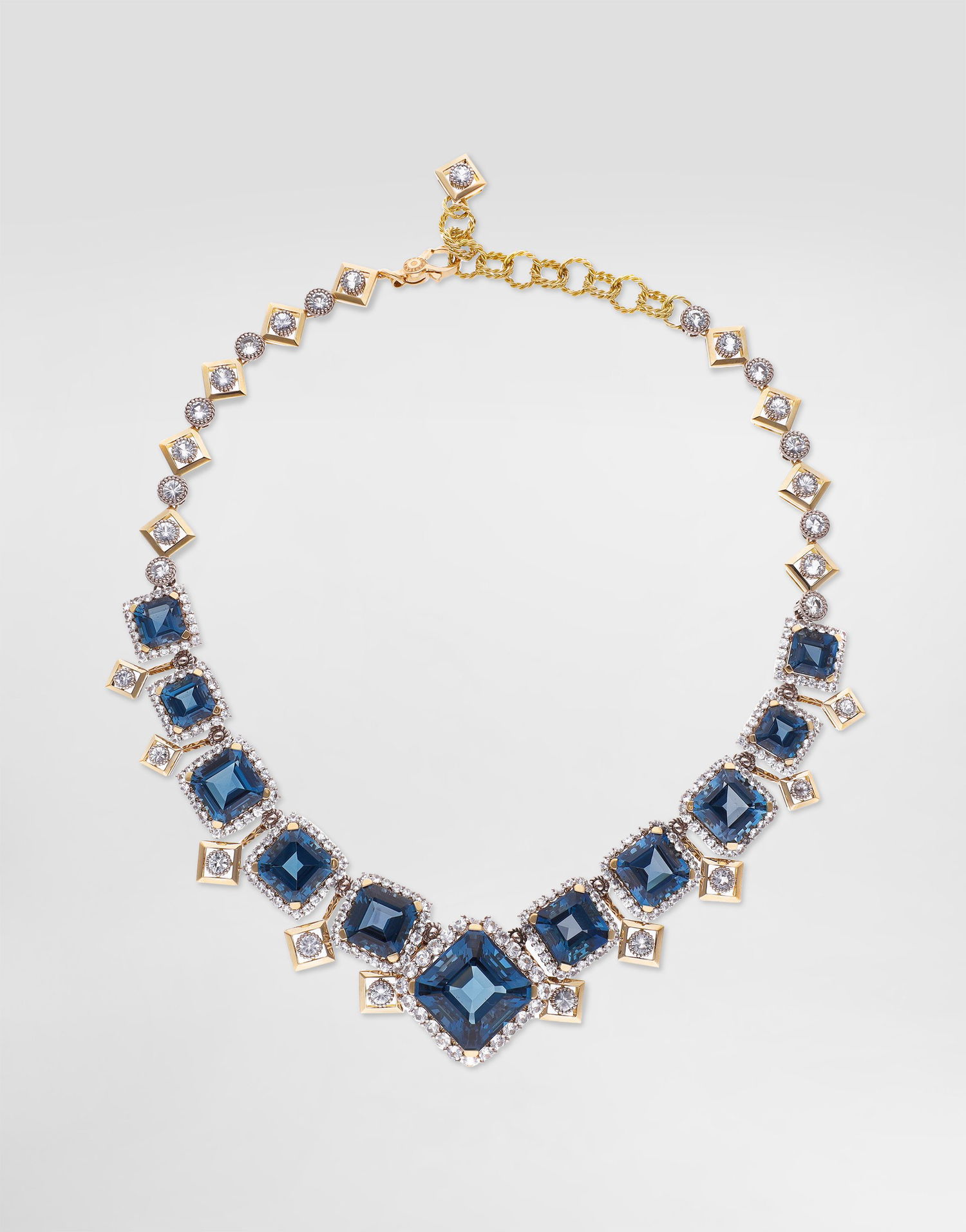 Колие Dolce & Gabbana Dolce & Gabbana Eleganza 18K Gold, Topaz, and Sapphire Necklace Синьо | WNSA3GWTOP187583, 0