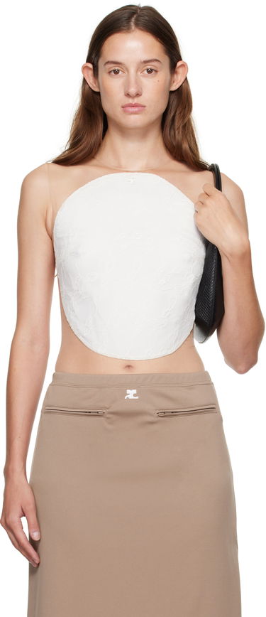 боди Courrèges Courrèges Circle Lace Bodysuit Бяло | 325JBD143PA0132, 0