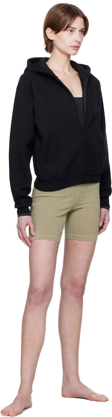 Суитчър SKIMS SKIMS Cotton Fleece Classic Zip Hoodie Черно | ZU-ZUP-8366W, 3