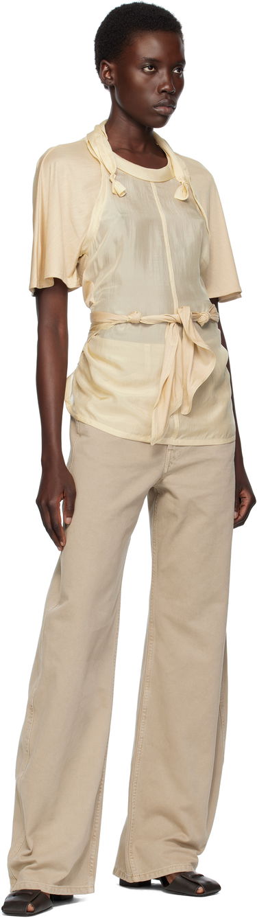 Тениски и потници LEMAIRE Lemaire Mixed Fabric Knotted Top Бежово | TO1332 LF1373, 4