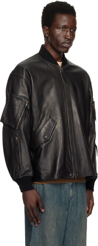 Яке бомбър BEAMS BEAMS PLUS MIL Flight Leather Jacket Черно | 38180593202, 1