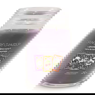 Свещи Yankee Candle Signature Large Two-Wick Halloween Mystical Tarot Card Jar Candle with Licorice Cherry Tonka Scent Лилаво | 43492, 0