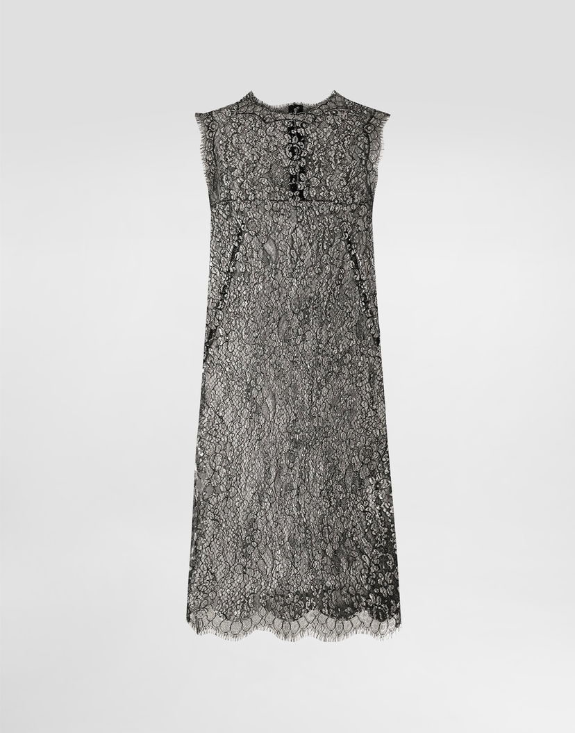 Pокля Dolce & Gabbana Lamé Lace Dress Черно | F6ATYTILMCFS0998
