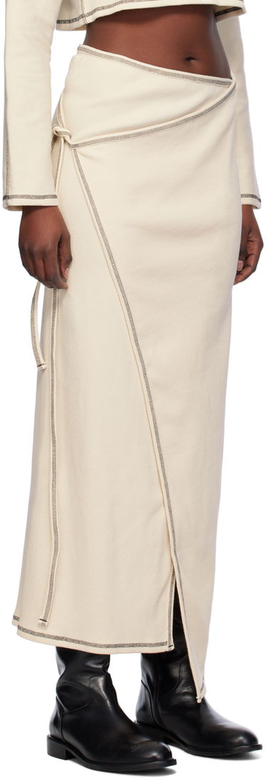 Пола Baserange Wrap Midi Skirt Бежово | SKGW-RIB-SP24, 1