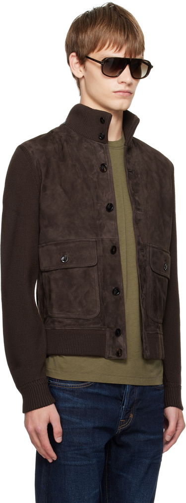 Яке Tom Ford TOM FORD Suede and Merino Jacket Кафяво | KBF001-YMW110, 1