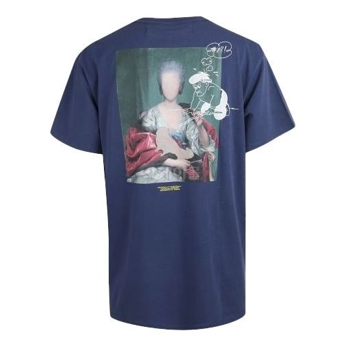 Тениска Off-White Mariana Painting Applique Short-Sleeve T-Shirt Синьо | OMAA038E191850053088, 0