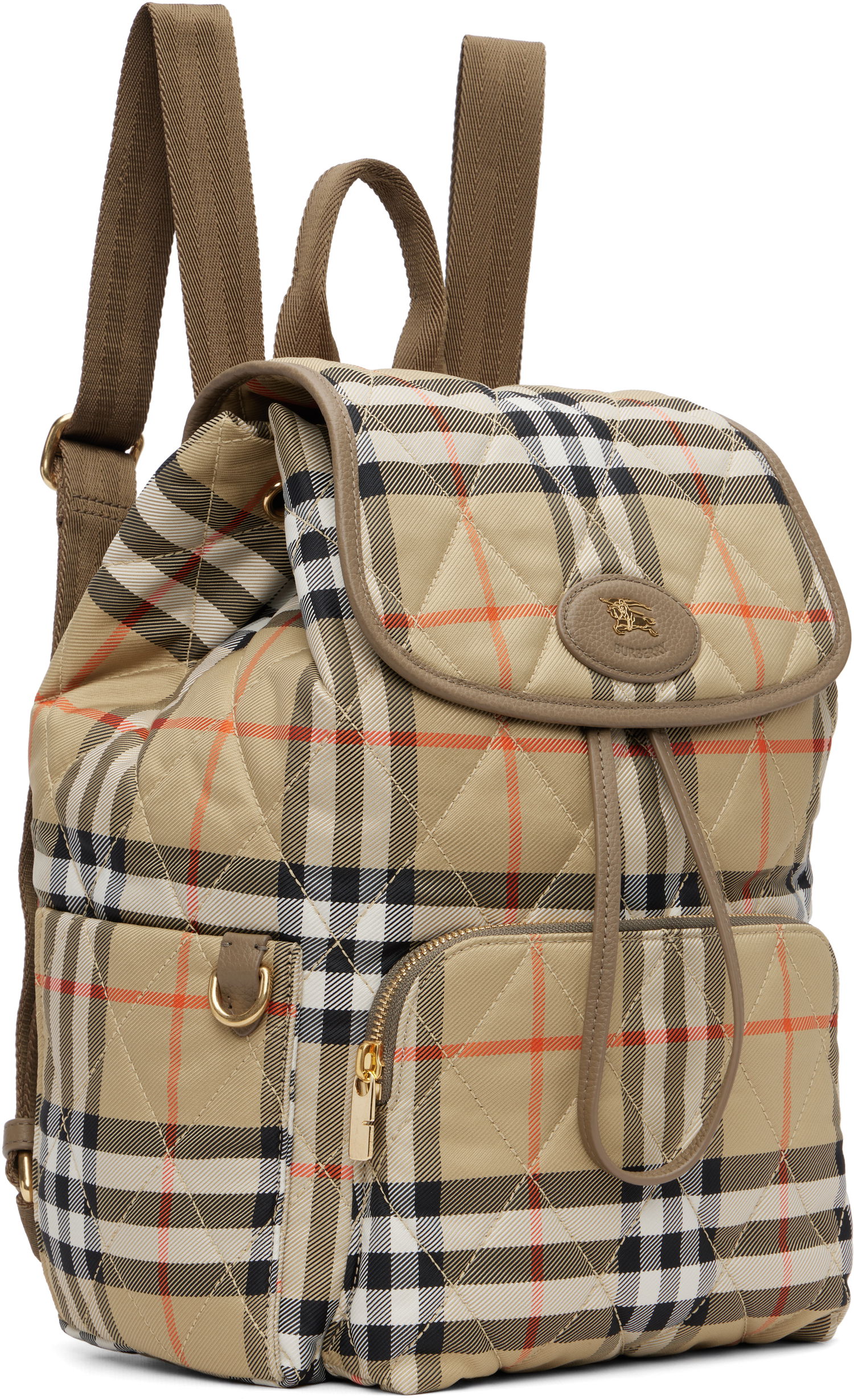 Раница Burberry Burberry Horseshoe Quilted Backpack Бежово | 8115396, 1