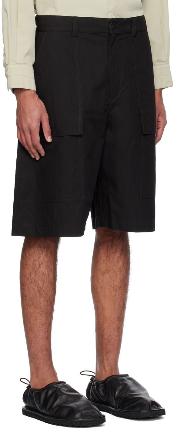 Къси панталони Studio Nicholson Studio Nicholson Cargo Pocket Shorts Черно | TILLER SNM - 1142, 1