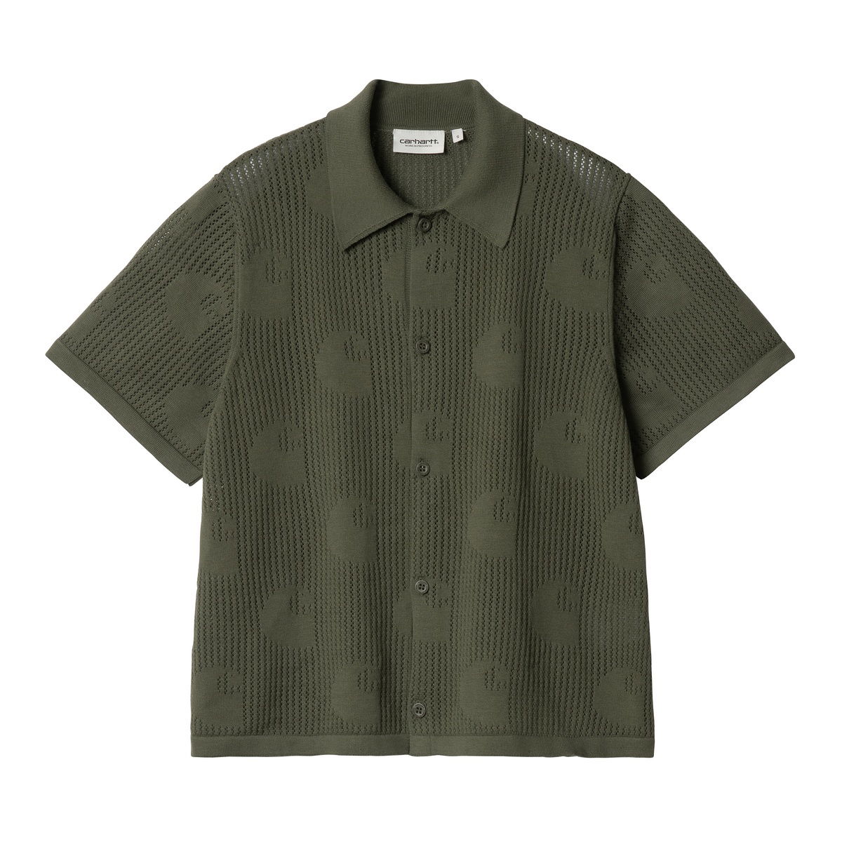 Риза Carhartt WIP Carhartt WIP Women's Short Sleeve Knitted Polo Shirt Зелено | I034541_9, 0