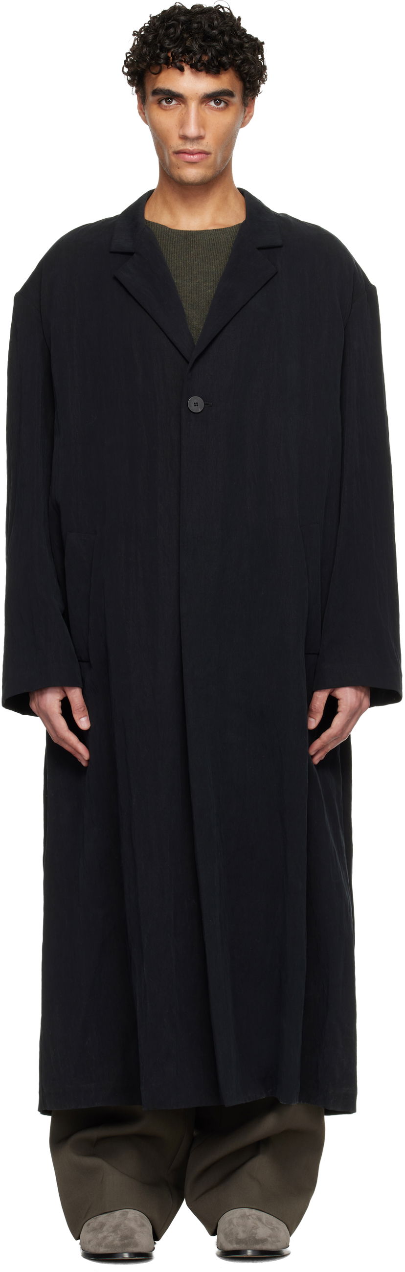 Палта Fear of God Tencel Nylon Classic Unlined Overcoat Черно | FG25FW64-644BTN-001