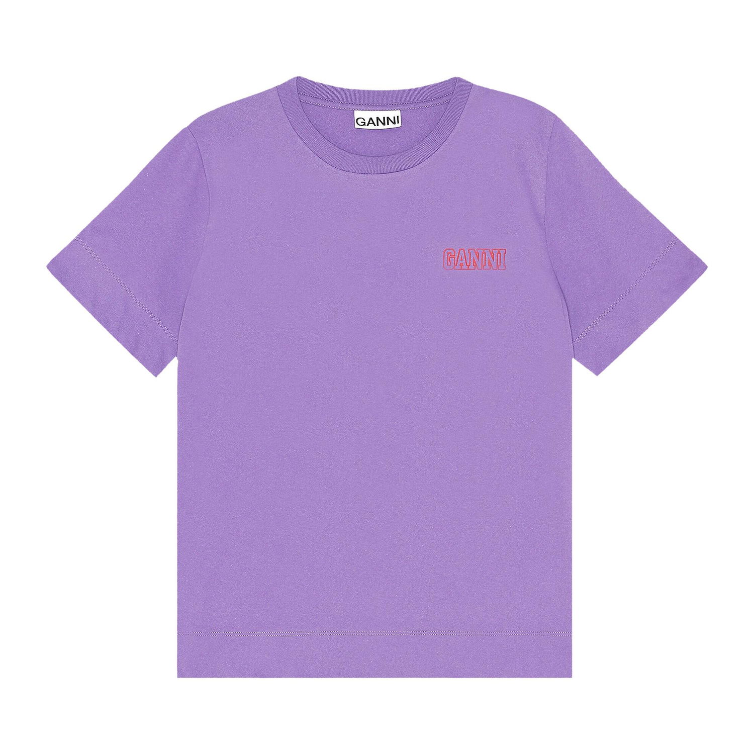 Тениска GANNI Thin Software Jersey T-Shirt Лилаво | T2775 SWEE, 1
