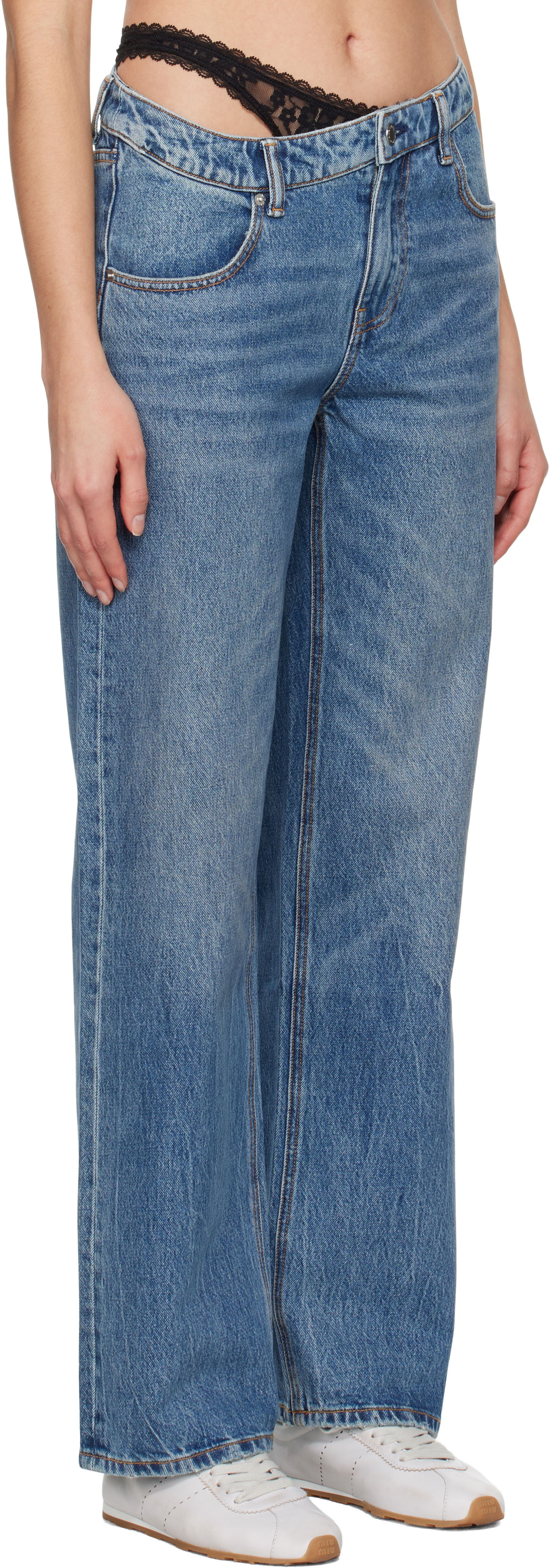 Дънки Alexander Wang Pre-Styled Denim Jeans Синьо | 4DC1254612, 1