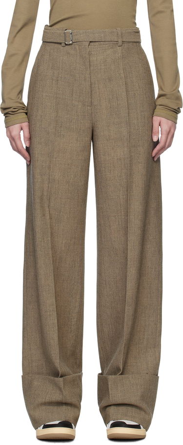 Панталони LANVIN Lanvin Wide-Leg Cuffed Wool Trousers Кафяво | RW-TR0510-6040-P25, 0