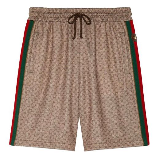 Спортни панталони Gucci Knit Webbing Shorts Бежово | 654762-XJDFB-2100