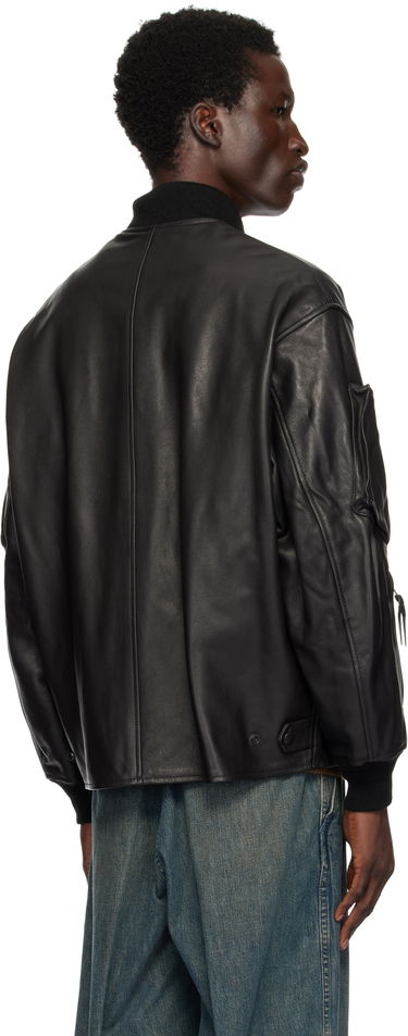Яке бомбър BEAMS BEAMS PLUS MIL Flight Leather Jacket Черно | 38180593202, 2