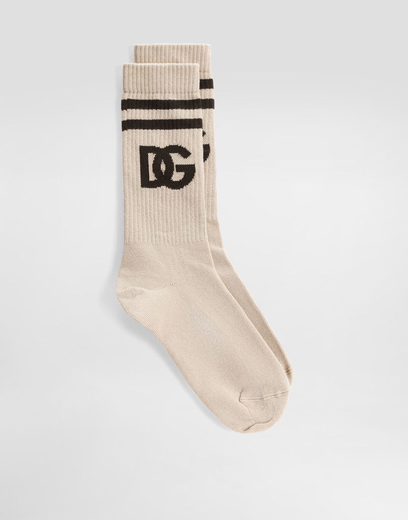 Чорапи Dolce & Gabbana Dolce & Gabbana DG Logo Jacquard Socks Бежово | GXS80TJFMLAM9477