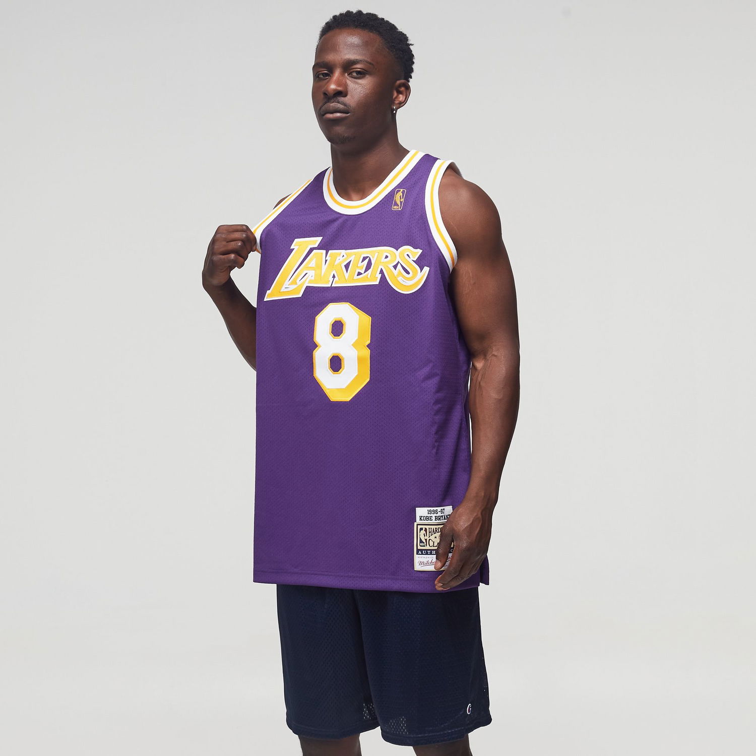 Фланелка Mitchell & Ness NBA AUTHENTIC JERSEY LOS ANGELES LAKERS ROAD 1996-97 KOBE BRYANT #8 Лилаво | AJY4GS18092-LALPURP96KBR, 1