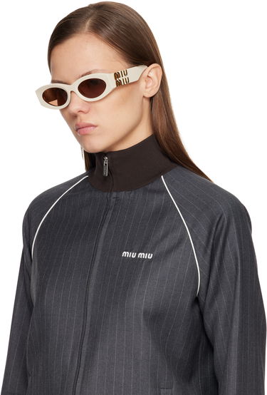 Слънчеви очила Miu Miu Miu Glimpse Curved-Frame Sunglasses Бежово | 0MU 11WS 8056262510360, 3