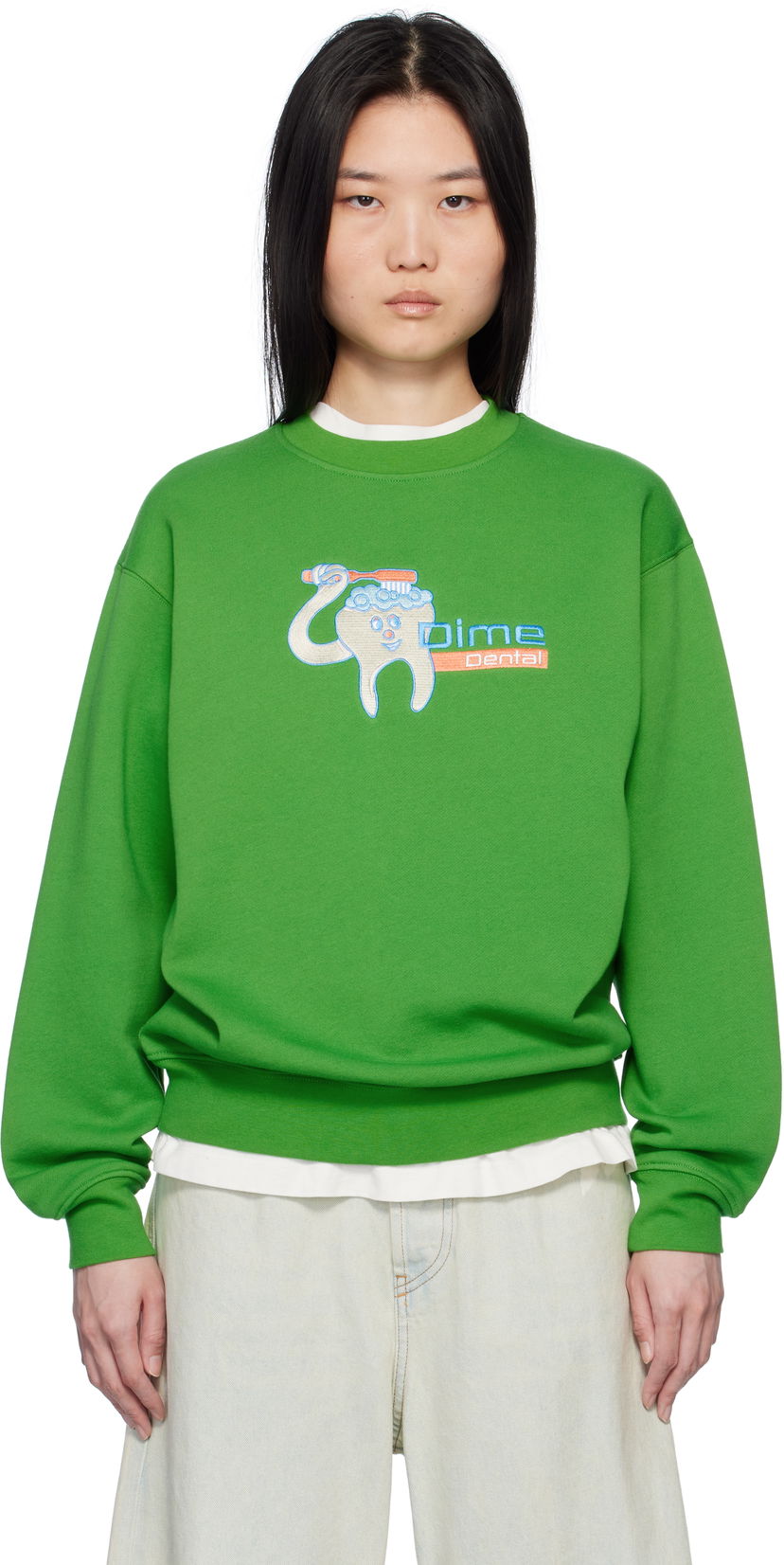 Суитчър Dime Dental Care Crewneck Sweatshirt Зелено | DIMEHO2452GRN