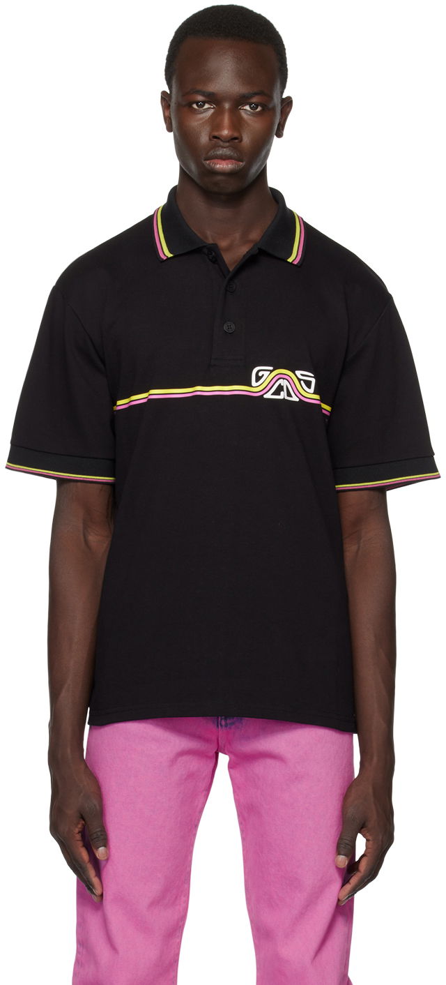 Поло тениска GCDS GCDS Waved Polo Черно | SS23M150631