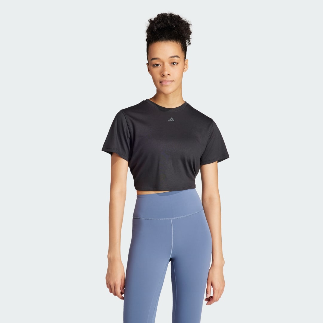 Тениска adidas Performance Yoga Studio Wrapped Tee Черно | IS2988, 1