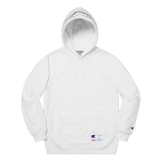 Суитчър Supreme Supreme x Champion Outline Hooded Sweatshirt Бяло | SUP-SS19-10068