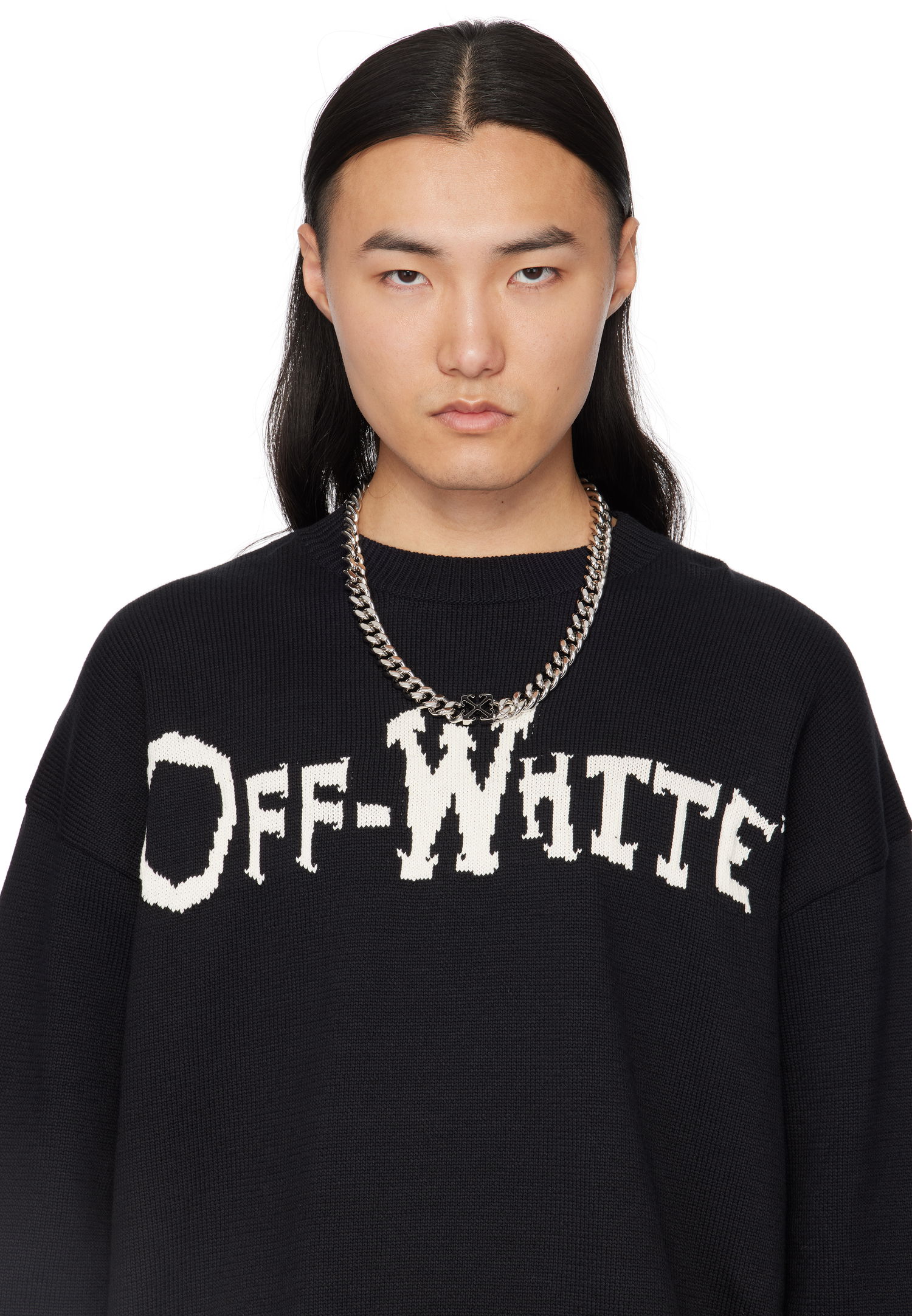 Колие Off-White Chain Necklace With Enamel Arrow Металик | OMOB156C99MET0017210, 1